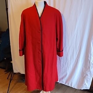 Mario de Pinto long red wool coat